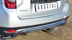 13 399 р. Защита заднего бампера (Ø42 мм волна, нержавейка, 4х4) SLITKOFF  Renault Duster  HS (2010-2015) дорестайлинг  с доставкой в г. Пермь. Увеличить фотографию 2