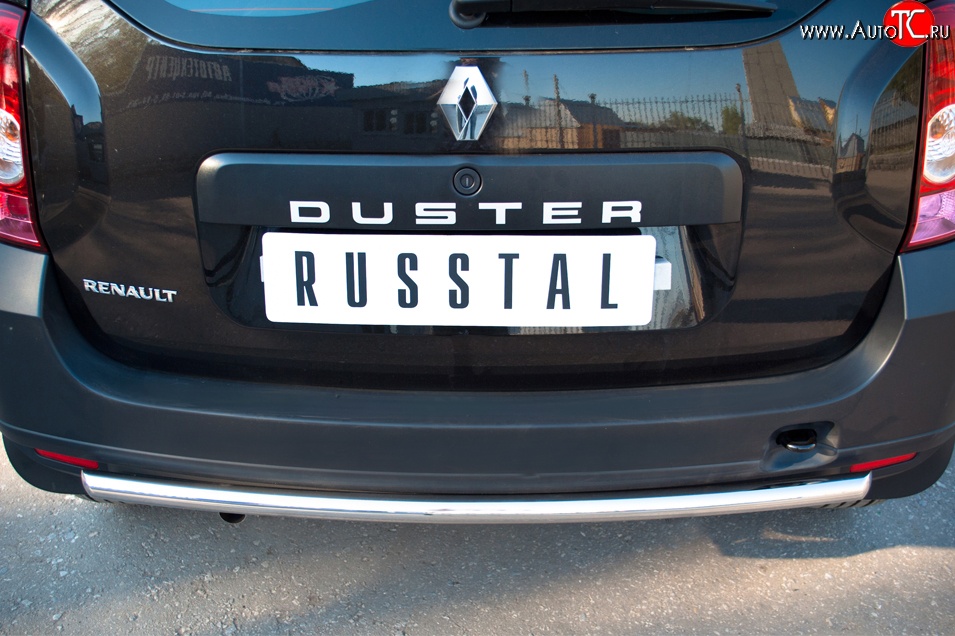 12 849 р. Защита заднего бампера (Ø42 мм, нержавейка, 4х2) SLITKOFF  Renault Duster  HS (2010-2015) дорестайлинг  с доставкой в г. Пермь