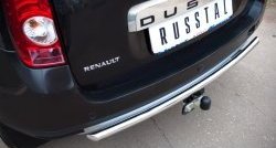 6 399 р. Одинарная защита заднего бампера из трубы диаметром 42 мм (4x4) SLITKOFF Renault Duster HS дорестайлинг (2010-2015)  с доставкой в г. Пермь. Увеличить фотографию 2