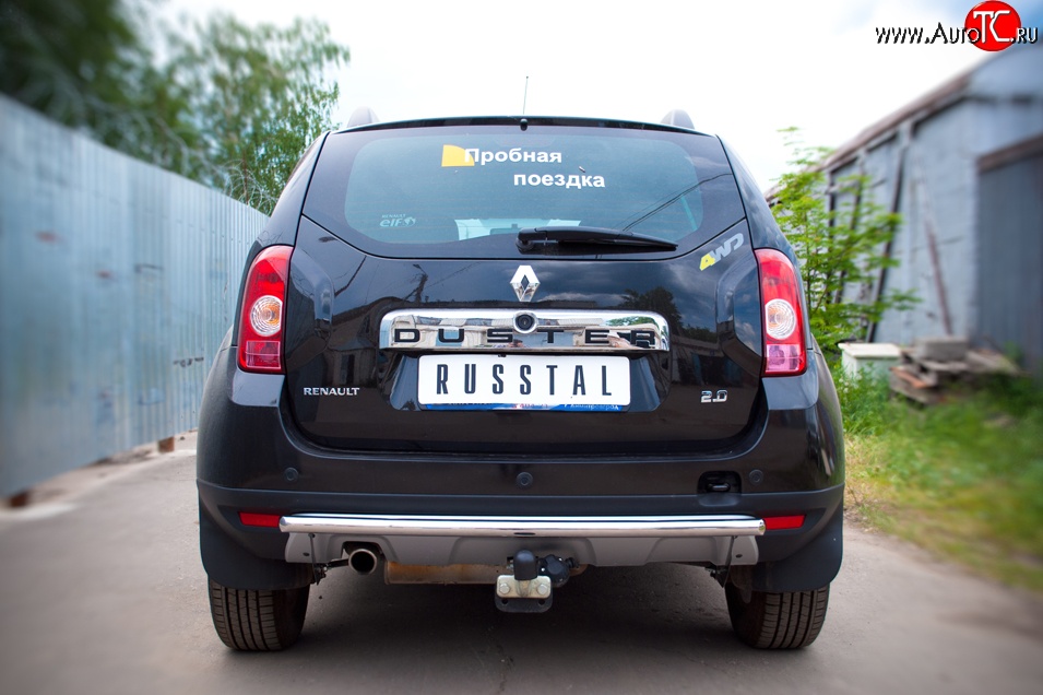 6 399 р. Одинарная защита заднего бампера из трубы диаметром 42 мм (4x4) SLITKOFF Renault Duster HS дорестайлинг (2010-2015)  с доставкой в г. Пермь