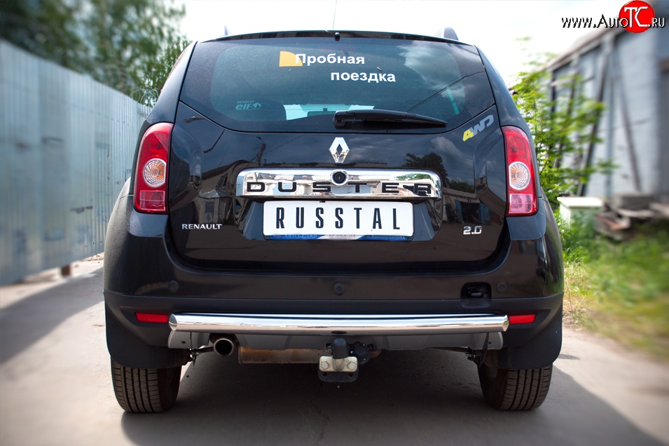 13 549 р. Одинарная защита заднего бампера из трубы диаметром 63 мм (4x4) SLITKOFF  Renault Duster  HS (2010-2015) дорестайлинг  с доставкой в г. Пермь