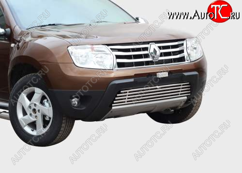 2 519 р. Декоративный элемент воздухозаборника Souz96 Renault Duster HS дорестайлинг (2010-2015) (черные загл. d10, для машин с ходовыми огнями)  с доставкой в г. Пермь