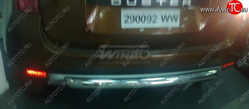 6 599 р. Защита заднего бампера WINBO (Ø63 мм, нержавейка)  Renault Duster  HS (2010-2015) дорестайлинг (Комплектация 4х4)  с доставкой в г. Пермь