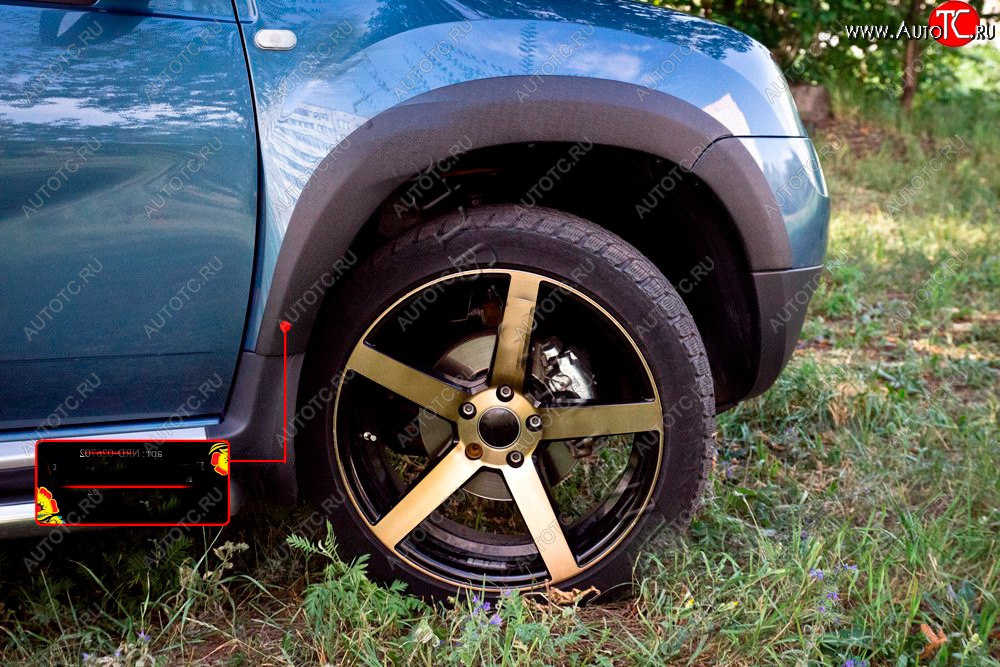 1 719 р. Накладка арки RA (передняя правая) Renault Duster HS дорестайлинг (2010-2015) (Поверхность шагрень)  с доставкой в г. Пермь