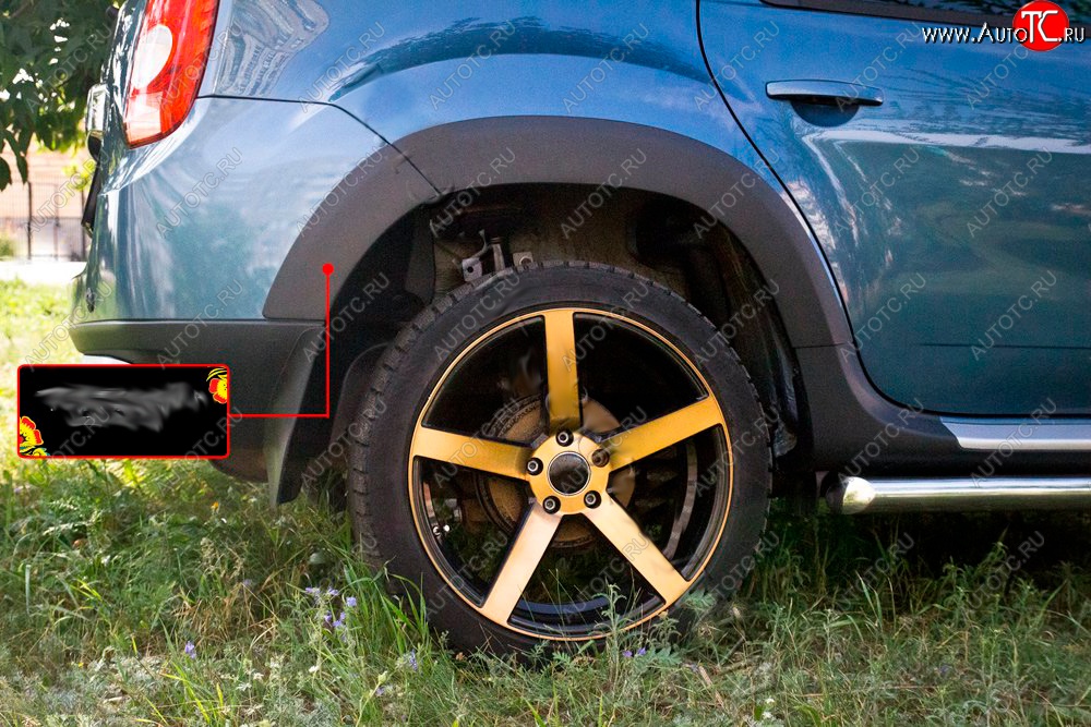 1 789 р. Накладка арки RA (задняя правая) Renault Duster HS дорестайлинг (2010-2015) (Поверхность шагрень)  с доставкой в г. Пермь