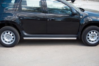 19 549 р. Защита порогов SLITKOFF труба d63  Renault Duster  HS (2010-2015) дорестайлинг  с доставкой в г. Пермь. Увеличить фотографию 2