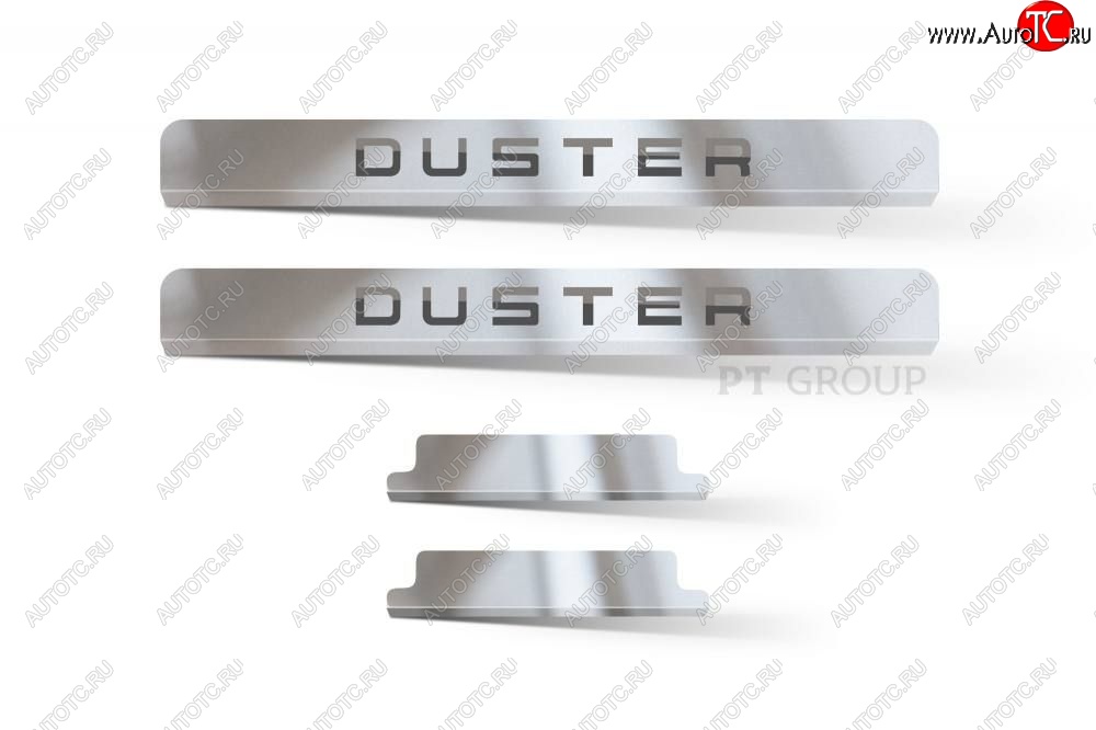2 499 р. Пороги накладки в проем дверей Petroil Tuning  Renault Duster  HS (2010-2021) дорестайлинг, рестайлинг (Нержавейка)  с доставкой в г. Пермь