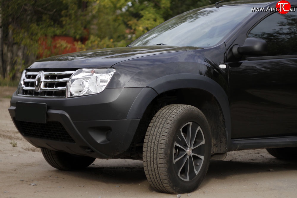 7 649 р. Накладки арок RA (комплект) Renault Duster HS дорестайлинг (2010-2015) (Поверхность шагрень)  с доставкой в г. Пермь