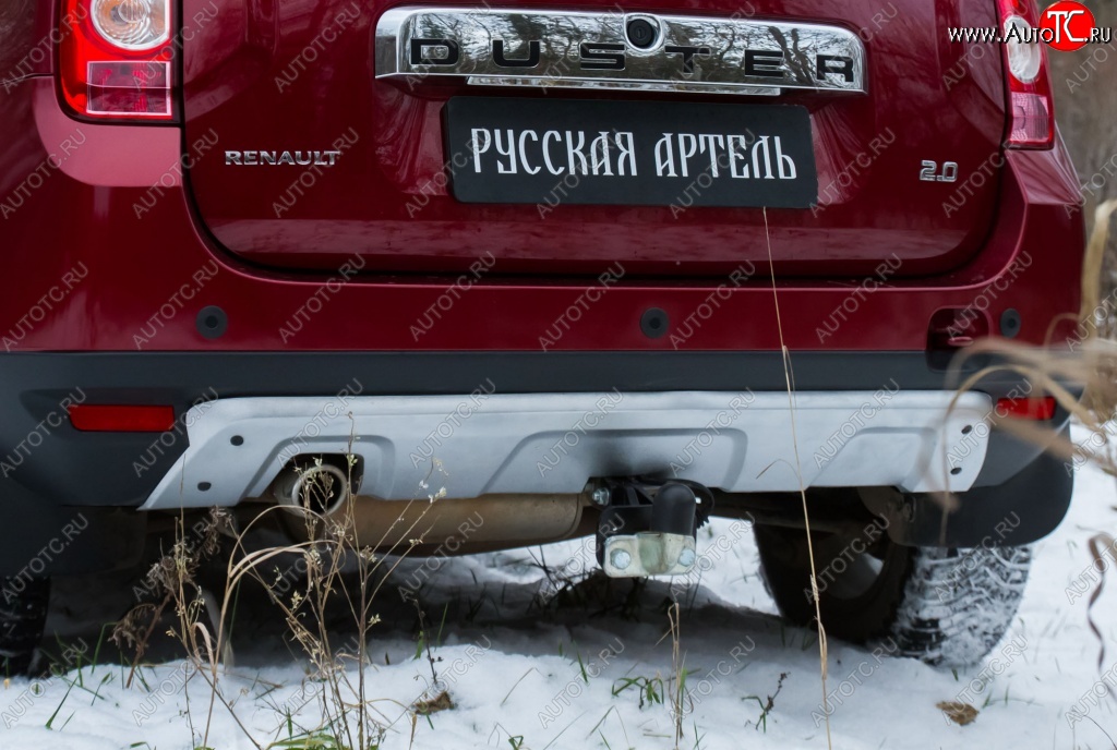 4 999 р. Накладка на задний бампер RA  Renault Duster  HS (2010-2015) дорестайлинг (Поверхность шагрень (серый металлик))  с доставкой в г. Пермь