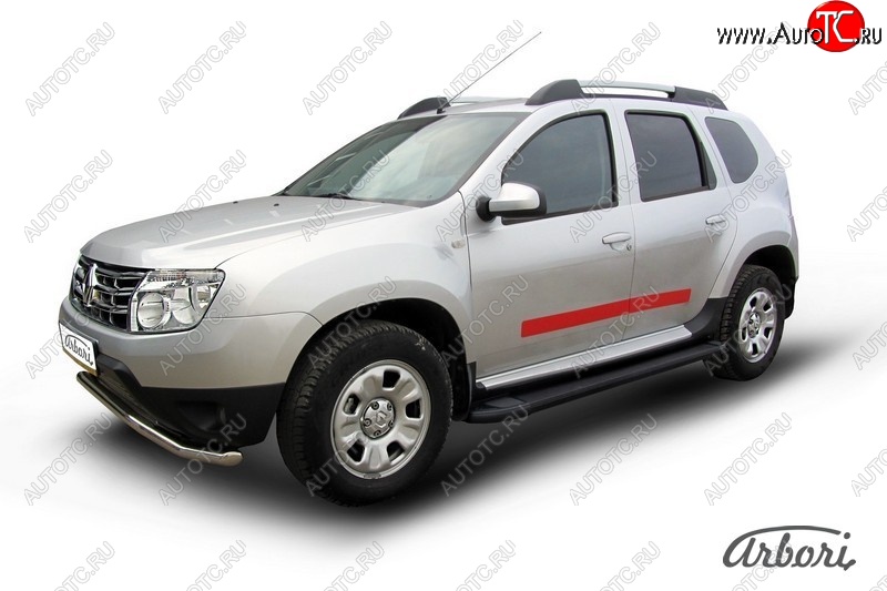11 609 р. Порожки для ног Arbori Optima Black Renault Duster HS дорестайлинг (2010-2015)  с доставкой в г. Пермь