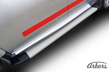 20 549 р. Порожки для ног Arbori Optima Silver  Renault Duster  HS (2010-2015) дорестайлинг  с доставкой в г. Пермь. Увеличить фотографию 2