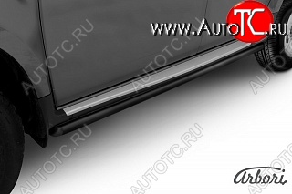 1 214 р. Защита штатных порогов Arbori (черная, d24 mm).  Renault Duster  HS (2010-2015) дорестайлинг  с доставкой в г. Пермь