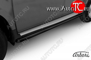 7 820 р. Защита штатных порогов Arbori (черная, d57 mm). Renault Duster HS дорестайлинг (2010-2015)  с доставкой в г. Пермь