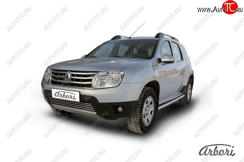 14 759 р. Защита штатных порогов Arbori (нержавейка, d57 mm). Renault Duster HS дорестайлинг (2010-2015)  с доставкой в г. Пермь