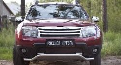 2 199 р. Защитная сетка решетки переднего бампера (c дхо и обвесом) РА Renault Duster HS дорестайлинг (2010-2015)  с доставкой в г. Пермь. Увеличить фотографию 2