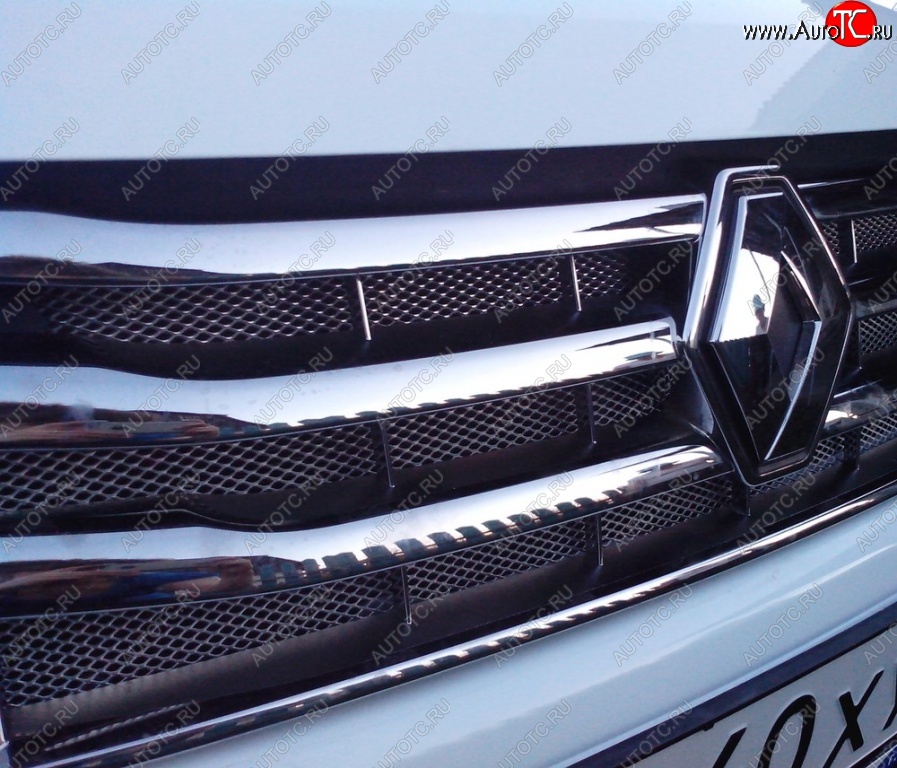 749 р. Защитная сетка решетки радиатора РА (черная) Renault Duster HS дорестайлинг (2010-2015)  с доставкой в г. Пермь