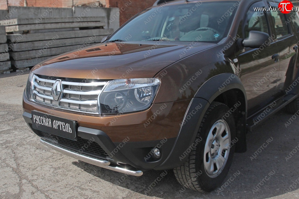 689 р. Защитная сетка решетки радиатора РА (металлик) Renault Duster HS дорестайлинг (2010-2015)  с доставкой в г. Пермь