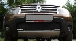 2 099 р. Сетка (с вырезами под ДХО) на бампер Russtal (черная) Renault Duster HS дорестайлинг (2010-2015)  с доставкой в г. Пермь. Увеличить фотографию 3