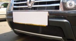 1 469 р. Сетка на бампер Russtal (хром) Renault Duster HS дорестайлинг (2010-2015)  с доставкой в г. Пермь. Увеличить фотографию 2