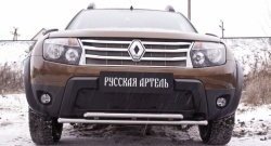 1 459 р. Зимняя заглушка решетки переднего бампера (без дхо и без обвеса) РА  Renault Duster  HS (2010-2015) дорестайлинг  с доставкой в г. Пермь. Увеличить фотографию 2