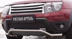 1 449 р. Зимняя заглушка решетки переднего бампера (с дхо и обвесом) РА  Renault Duster  HS (2010-2015) дорестайлинг  с доставкой в г. Пермь. Увеличить фотографию 3