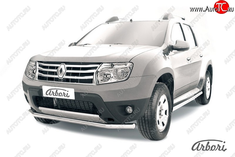 10 619 р. Защита переднего бампера Arbori  Renault Duster  HS (2010-2015) дорестайлинг  с доставкой в г. Пермь
