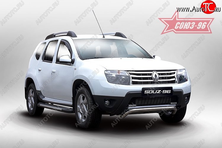 12 059 р. Защита переднего бампера одинарная Souz-96 (d60).  Renault Duster  HS (2010-2015) дорестайлинг  с доставкой в г. Пермь