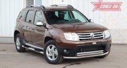 Защита переднего бампера двойная Souz-96 (d60/42) Renault Duster  HS (2010-2015) дорестайлинг