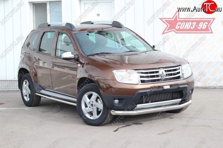15 254 р. Защита переднего бампера одинарная Souz-96 (d76)  Renault Duster  HS (2010-2015) дорестайлинг  с доставкой в г. Пермь