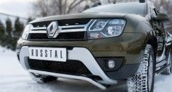 11 349 р. Защита переднего бампера (Ø42 мм волна, нержавейка) SLITKOFF  Renault Duster  HS (2015-2021) рестайлинг  с доставкой в г. Пермь. Увеличить фотографию 2