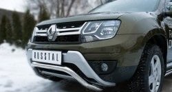 11 999 р. Защита переднего бампера (Ø63 мм волна, нержавейка) SLITKOFF  Renault Duster  HS (2015-2021) рестайлинг  с доставкой в г. Пермь. Увеличить фотографию 2
