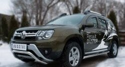 11 999 р. Защита переднего бампера (Ø63 мм волна, нержавейка) SLITKOFF  Renault Duster  HS (2015-2021) рестайлинг  с доставкой в г. Пермь. Увеличить фотографию 4