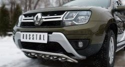 18 649 р. Защита переднего бампера (Ø42 мм с зубами, нержавейка) SLITKOFF  Renault Duster  HS (2010-2021) дорестайлинг, рестайлинг  с доставкой в г. Пермь. Увеличить фотографию 2