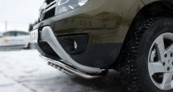 18 649 р. Защита переднего бампера (Ø42 мм с зубами, нержавейка) SLITKOFF  Renault Duster  HS (2010-2021) дорестайлинг, рестайлинг  с доставкой в г. Пермь. Увеличить фотографию 4