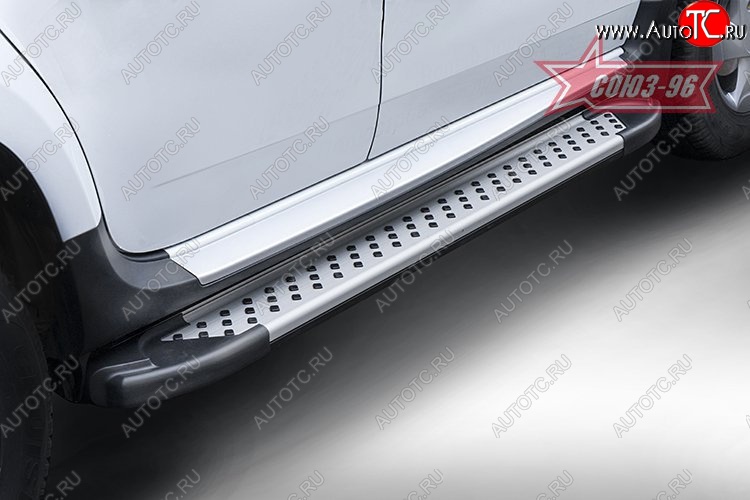 9 044 р. Пороги из алюминиевого профиля Souz-96  Renault Duster  HS (2010-2015) дорестайлинг  с доставкой в г. Пермь