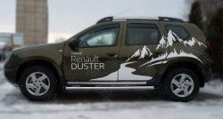 69 999 р. Защита порогов из круглой трубы диаметром 63 мм (рестайлинг) Russtal Renault Duster HS дорестайлинг (2010-2015) (Защита порогов с со скосами на торцах (вариант 1))  с доставкой в г. Пермь. Увеличить фотографию 4