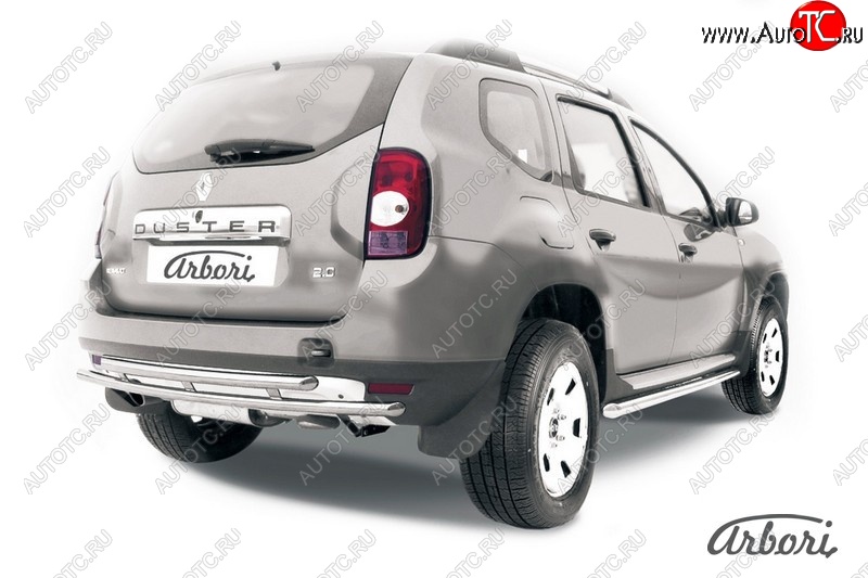 8 909 р. Защита заднего бампера Arbori  Renault Duster  HS (2010-2015) дорестайлинг  с доставкой в г. Пермь