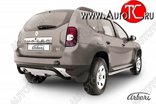 5 939 р. Защита заднего бампера Arbori Renault Duster HS дорестайлинг (2010-2015)  с доставкой в г. Пермь