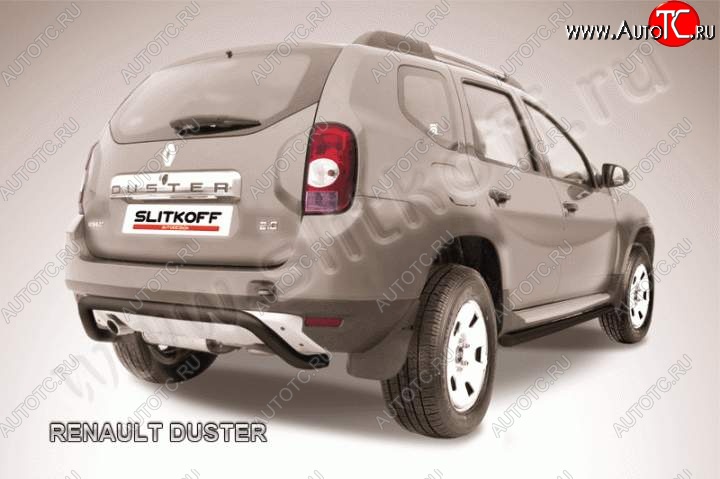 7 999 р. Защита задняя Slitkoff Renault Duster HS дорестайлинг (2010-2015) (Цвет: серебристый)  с доставкой в г. Пермь