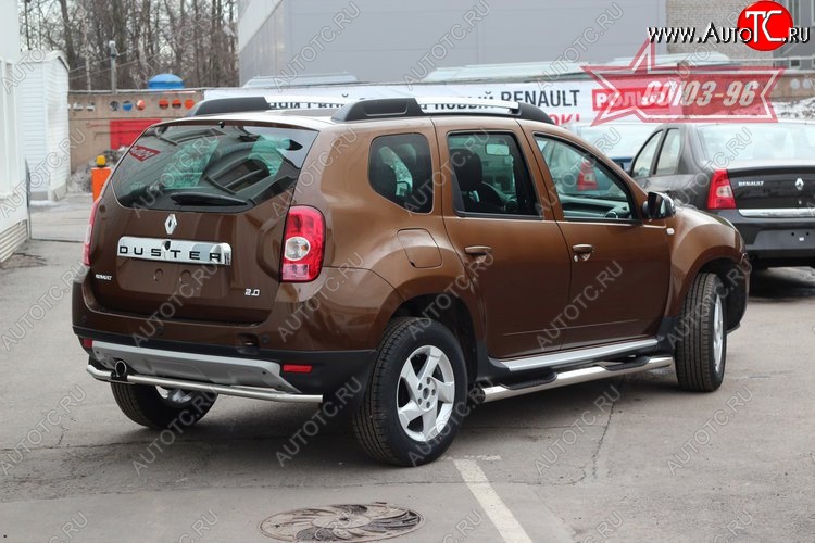 8 414 р. Защита заднего бампера Souz-96 (d42)  Renault Duster  HS (2010-2015) дорестайлинг  с доставкой в г. Пермь