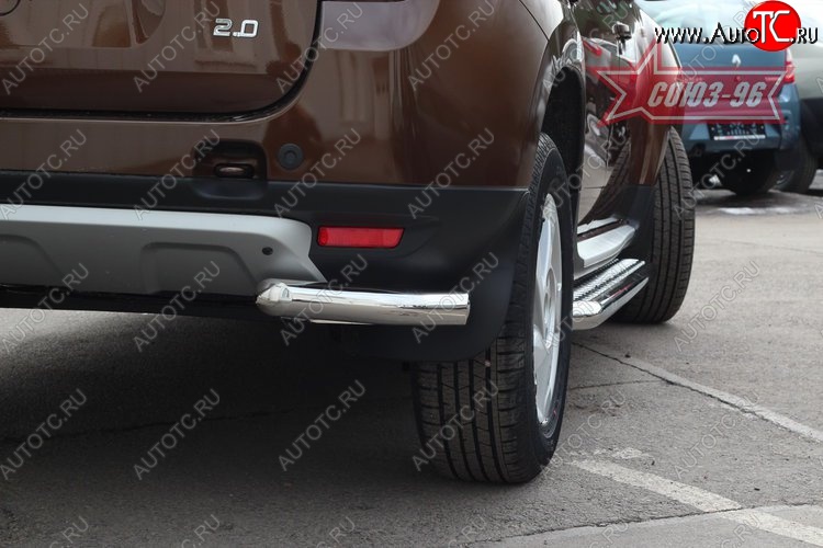 9 404 р. Защита заднего бампера из боковых уголков Souz-96 (d60)  Renault Duster  HS (2010-2015) дорестайлинг  с доставкой в г. Пермь