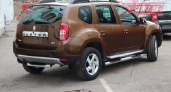 Защита заднего бампера с пластиковой подножкой (d76) Souz-96 Renault Duster  HS (2010-2015) дорестайлинг