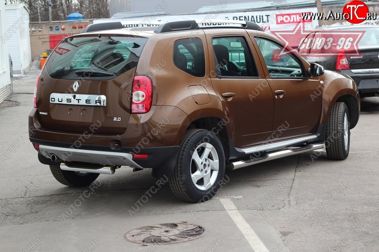 18 999 р. Защита заднего бампера с пластиковой подножкой (d76) Souz-96  Renault Duster  HS (2010-2015) дорестайлинг  с доставкой в г. Пермь