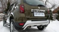 10 999 р. Защита заднего бампера из изогнутой трубы диаметром 42 мм (рестайлинг) SLITKOFF  Renault Duster  HS (2010-2021) дорестайлинг, рестайлинг  с доставкой в г. Пермь. Увеличить фотографию 2