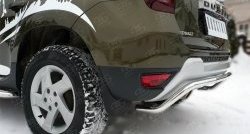 10 999 р. Защита заднего бампера из изогнутой трубы диаметром 42 мм (рестайлинг) SLITKOFF  Renault Duster  HS (2010-2021) дорестайлинг, рестайлинг  с доставкой в г. Пермь. Увеличить фотографию 3