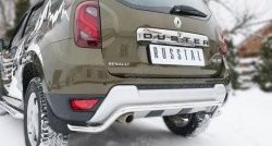 11 249 р. Удлинённая защита заднего бампера из П-образной трубы диаметром 42 мм (рестайлинг) SLITKOFF  Renault Duster  HS (2010-2021) дорестайлинг, рестайлинг  с доставкой в г. Пермь. Увеличить фотографию 2