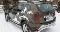 11 549 р. Защита заднего бампера (Ø63 мм волна, нержавейка) SLITKOFF  Renault Duster  HS (2015-2021) рестайлинг  с доставкой в г. Пермь. Увеличить фотографию 4