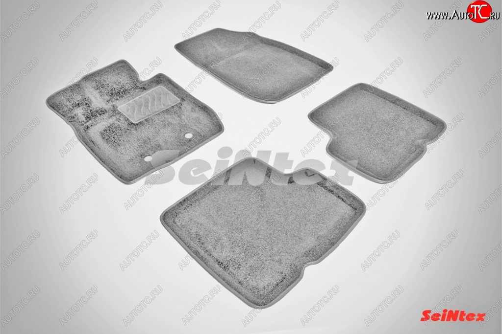 7 399 р. Износостойкие коврики в салон SeiNtex Premium 3D 4 шт. (ворсовые, серые)  Renault Duster  HS (2010-2015) дорестайлинг  с доставкой в г. Пермь