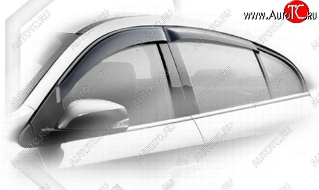 2 079 р. Комплект дефлекторов окон CA-Plastic  Renault Fluence (2010-2012) дорестайлинг (Classic полупрозрачный, Без хром.молдинга)  с доставкой в г. Пермь