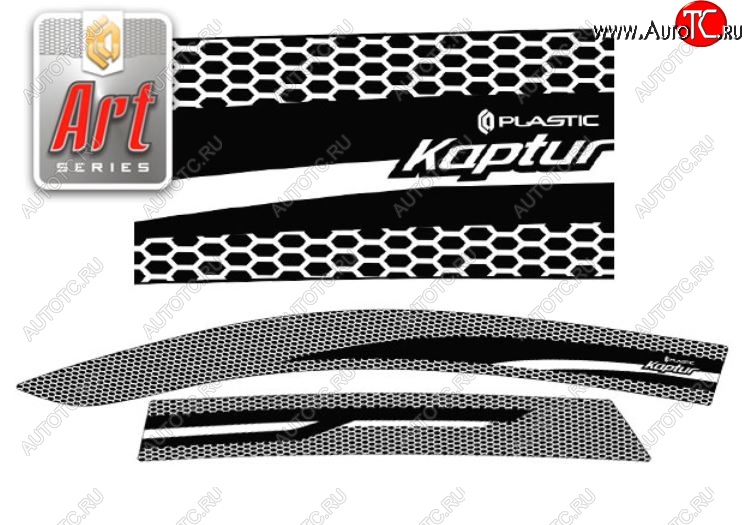 2 159 р. Дефлектора окон CA-Plastic  Renault Kaptur (2016-2025) дорестайлинг, рестайлинг (Серия Art белая, Без хром.молдинга)  с доставкой в г. Пермь
